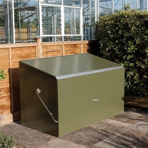 metal outside storage boxes|small outdoor metal storage box.